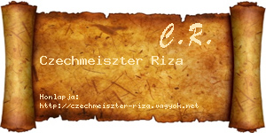 Czechmeiszter Riza névjegykártya